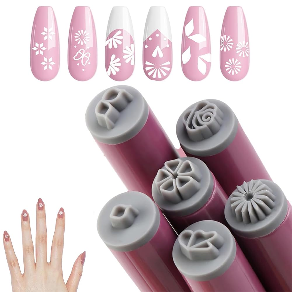 10 Pcs Nail Art Pen, Nail Art Kit For Women, Nail Art Stamps, Nail Decal Floral Charm Stamps, Diy Nails Tools With Various Floral Patterns, for Girls Home Manicure