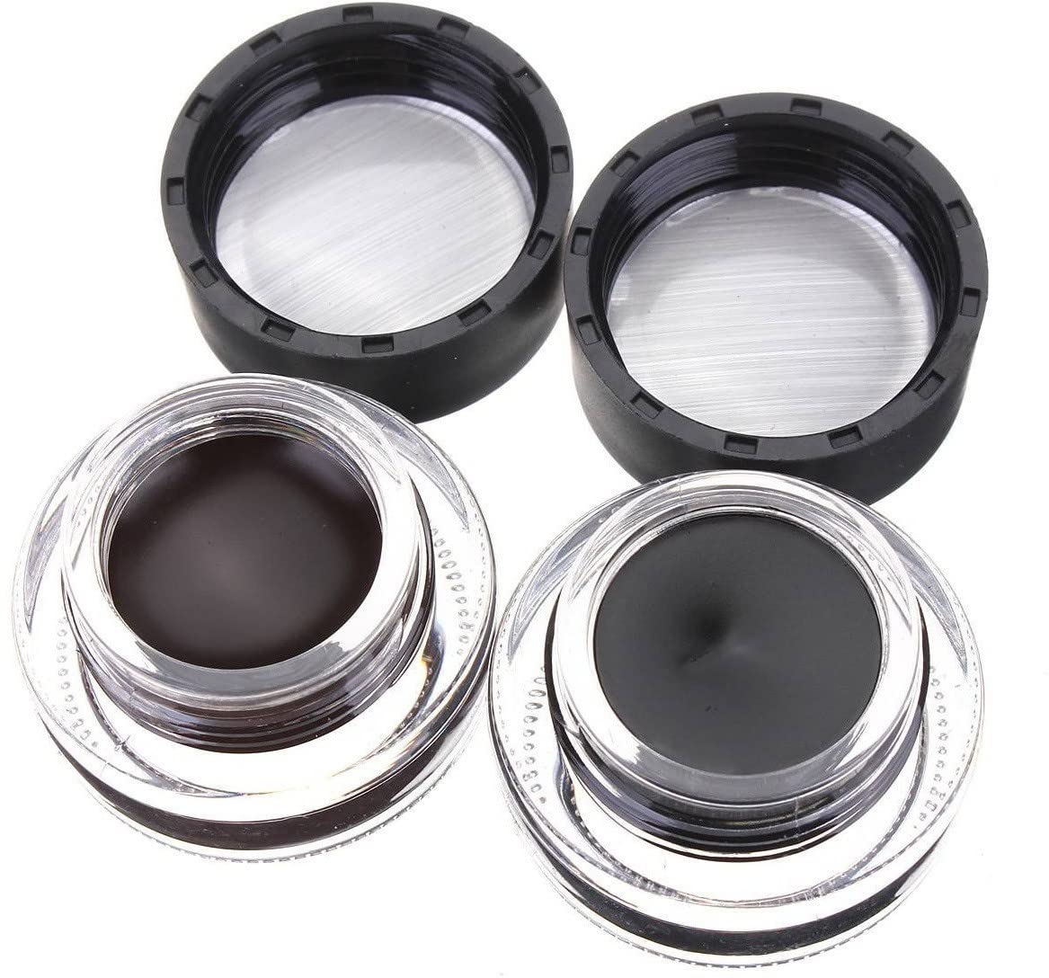 2 in 1 Black & Brown Water Proof & Smudge Proof 24hrs Gel Eyeliner/Kajal 3+3= (Jet Black, Brown, 6 g)