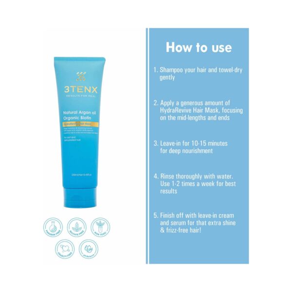 3TENX Hydrarevive Hair Mask (250 ml) - 3TENX