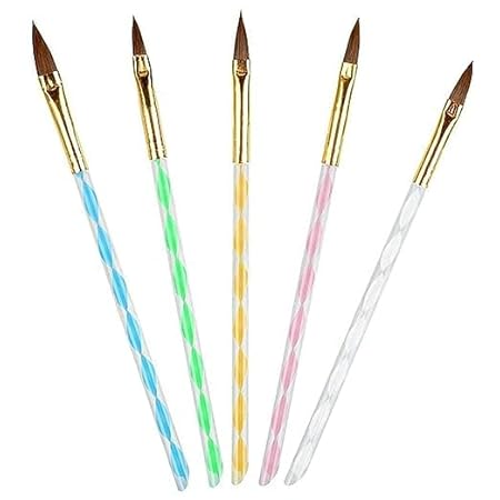 5 Pcs Acrylic Nail Brush, Nail Brushes for Acrylic Application, Acrylic Nail Art Tips Builder Brush, Nail Polish Brush Pen Nail Art Brush Set Kit for Nail Art Salon (5 Pcs IN 1...