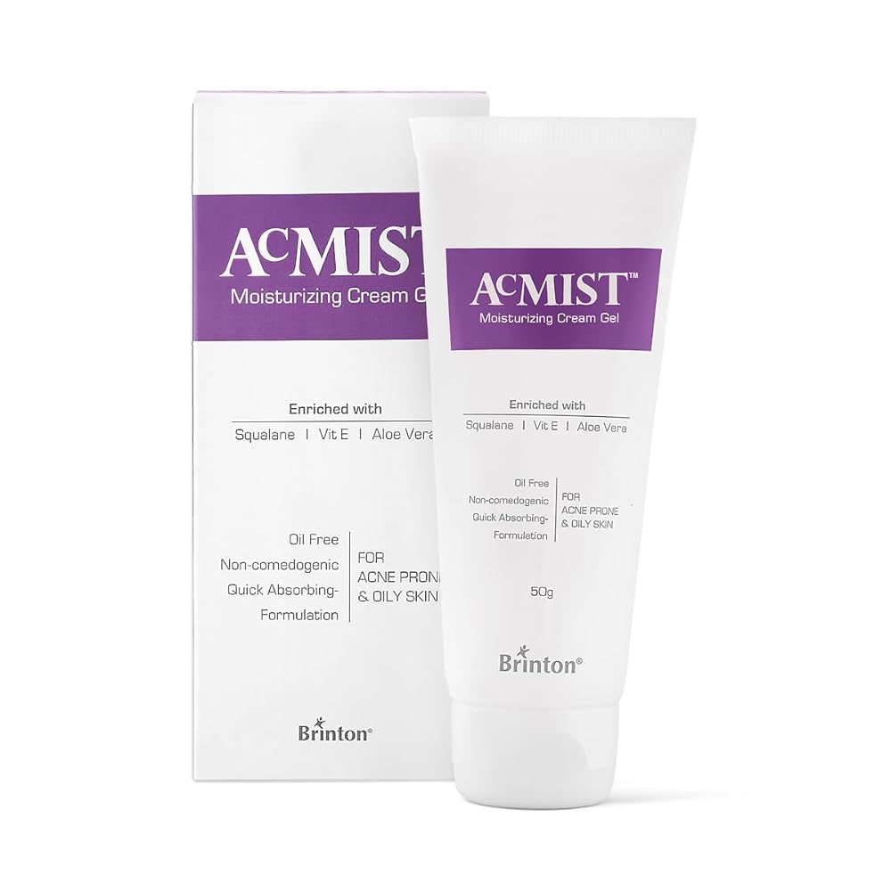 AcMist Face Moisturizing Cream Gel for Acne Prone & Oily Skin | Enriched with Vitamin E, Aloe Vera & Squalane | Oil-free, Non Comedogenic & Quick Absorbing Formulation | For All...