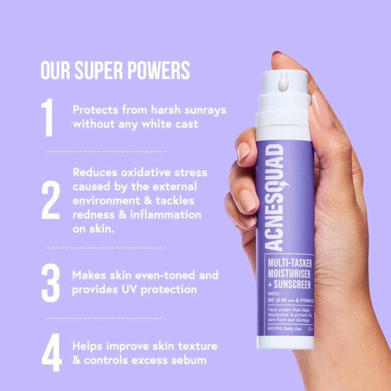 Acne Squad Multi-Tasker Moisturiser + SPF 25 Pa+++ (50ml) - Acne Squad