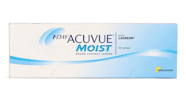 Acuvue 1-Day Moist, Daily Disposable Contact Lenses, Pack of 10 lenses, From Johnson & Johnson (-2)