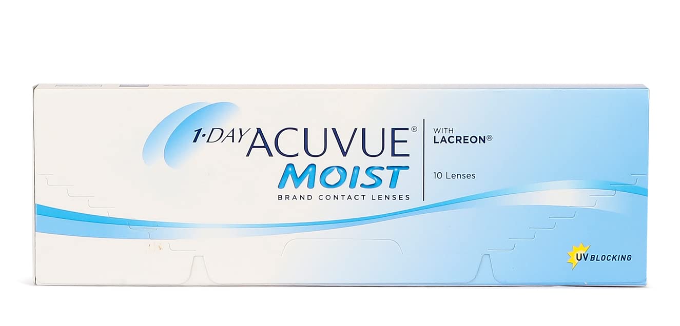 Acuvue 1-Day Moist, Daily Disposable Contact Lenses, Pack of 10 lenses, From Johnson & Johnson (-2)