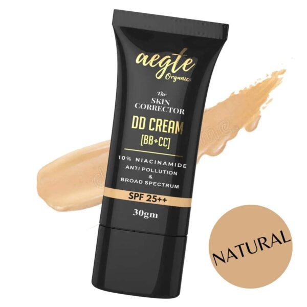Aegte Organics Skin Corrector DD Cream (BB+CC) Broad Spectrum SPF 25++ - Natural (30g) - Aegte