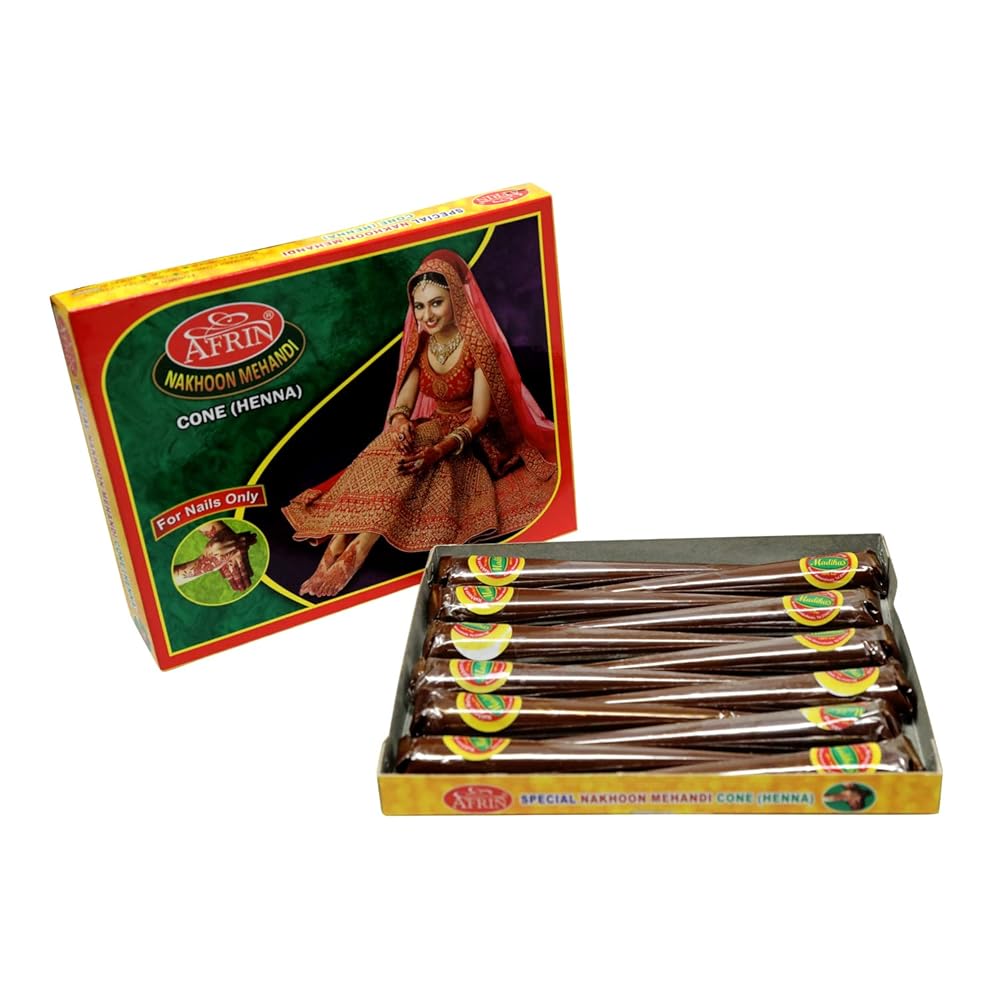AFRIN Henna Nails Cone (Big) Pack of 12 (14gm each)