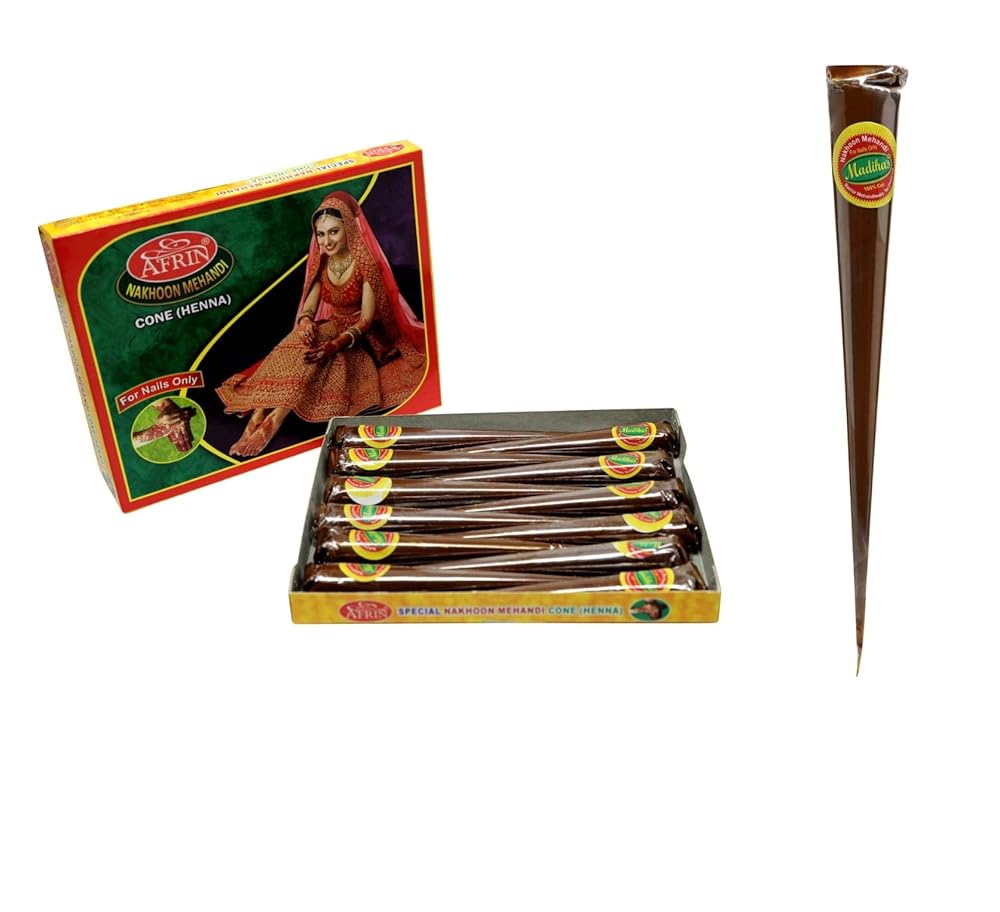 AFRIN Henna Nails Cone (Big) Pack of 24 (14gm each)
