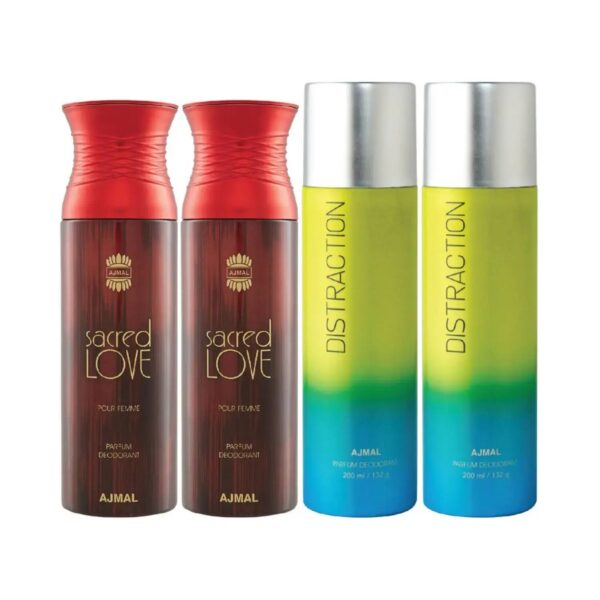 AJMAL 2 Sacred Love And 2 Distraction Deodorants (4Pc) - Ajmal