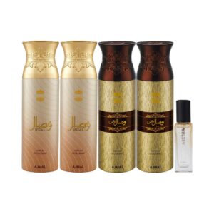 AJMAL 2 Wisal & 2 Wisal Dhahab Deodorant & Aretha Eau De Parfum - (5Pcs) - Ajmal