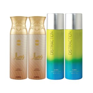 AJMAL 2 Wisal And 2 Distraction Deodorants - (4Pcs) - Ajmal