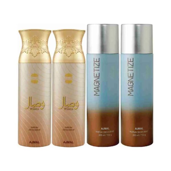 AJMAL 2 Wisal And 2 Magnetize Deodorants (4Pc) - Ajmal