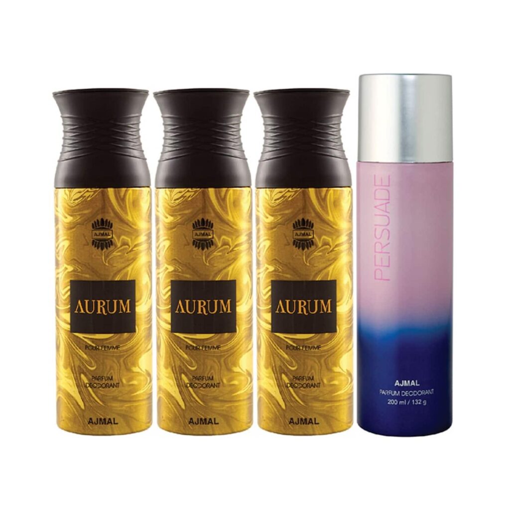 AJMAL 3 Aurum Femme And Persuade Deodorants - (4Pcs) - Ajmal