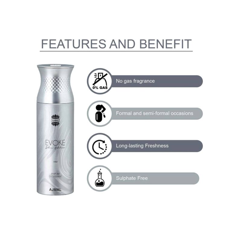 AJMAL 3 Evoke Silver Edition And Persuade Deodorants - (4Pcs) - Ajmal