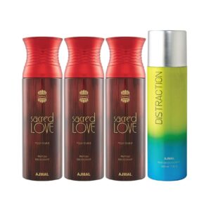 AJMAL 3 Sacred Love And Distraction Deodorants - (4Pcs) - Ajmal