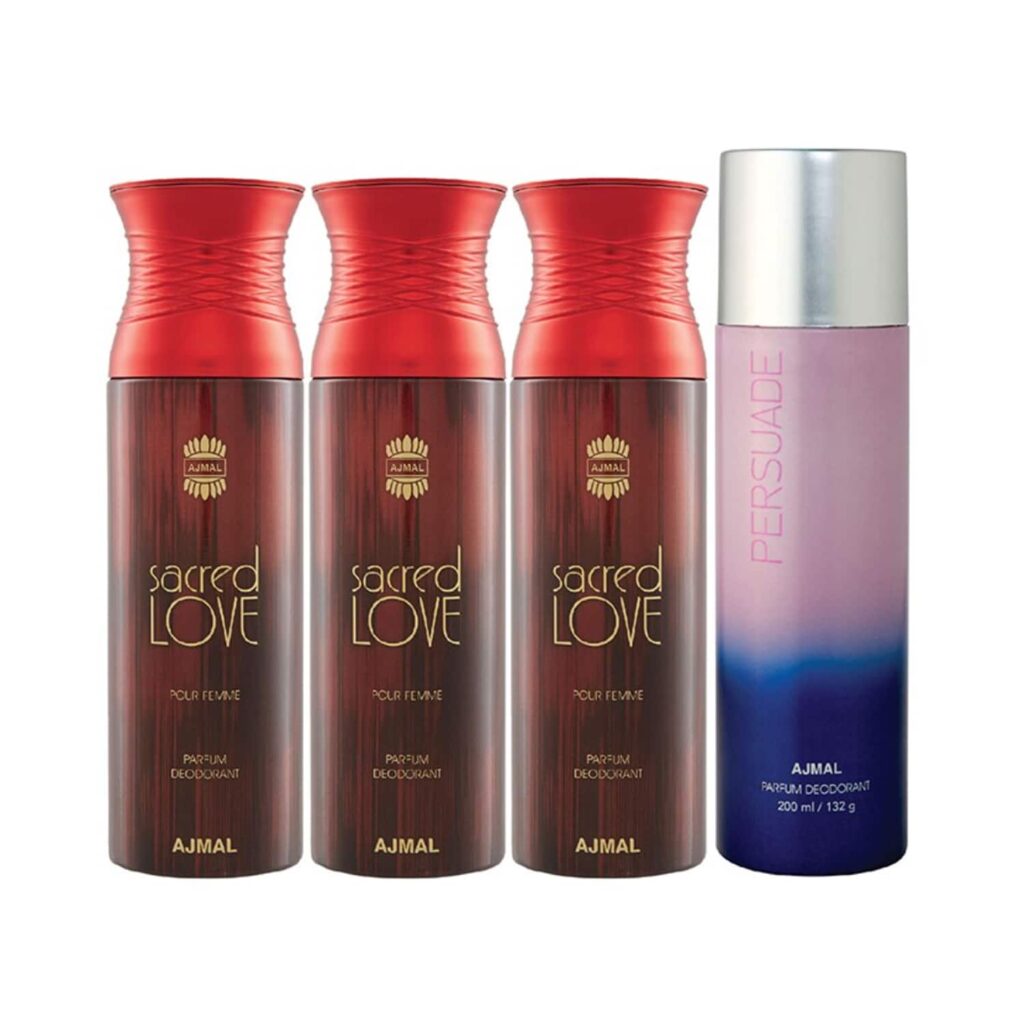 AJMAL 3 Sacred Love And Persuade Deodorants - (4Pcs) - Ajmal