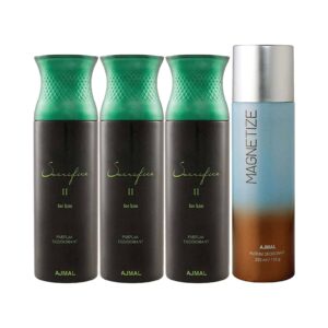 AJMAL 3 Sacrifice II And Magnetize Deodorants - (4Pcs) - Ajmal