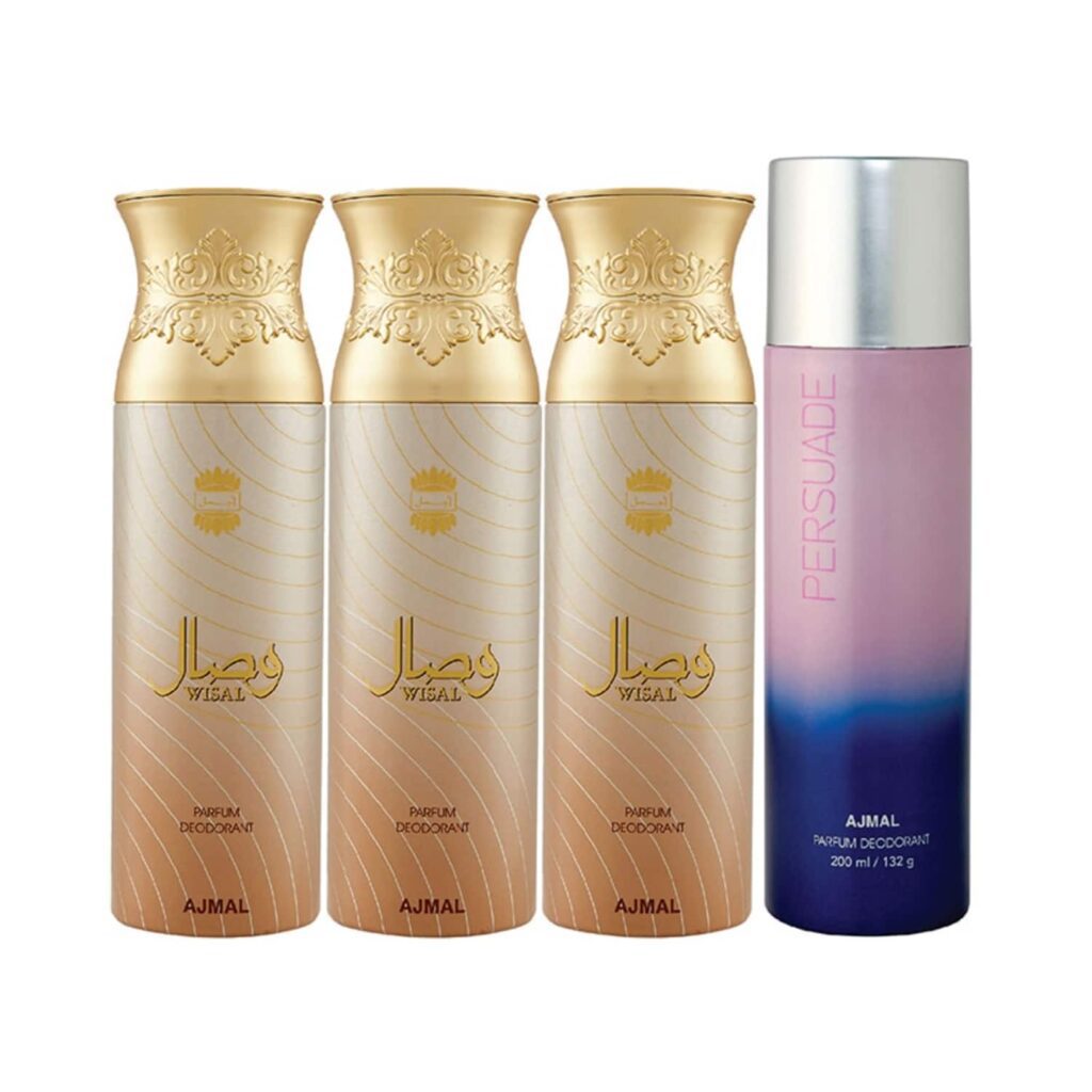 AJMAL 3 Wisal And Persuade Deodorants - (4Pcs) - Ajmal