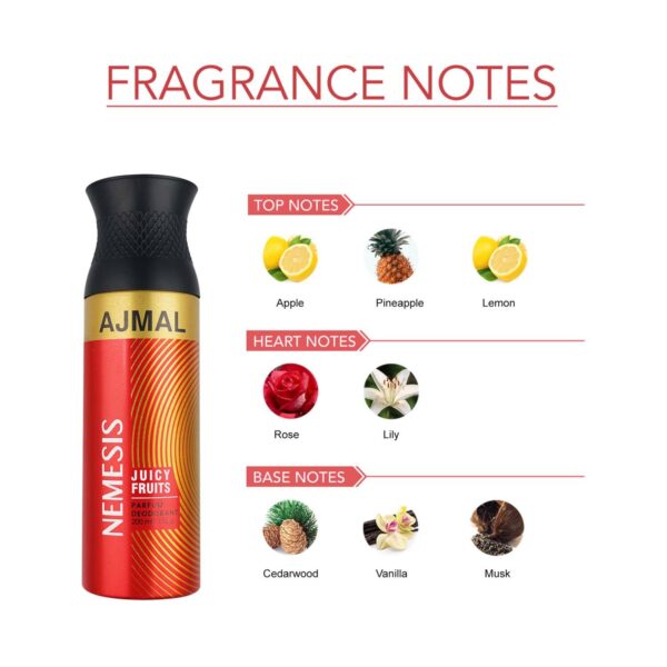 AJMAL Afterglow, Captivate Advanced & Nemesis Deodorant Spray For Unisex Set - (3 Pcs) - Ajmal