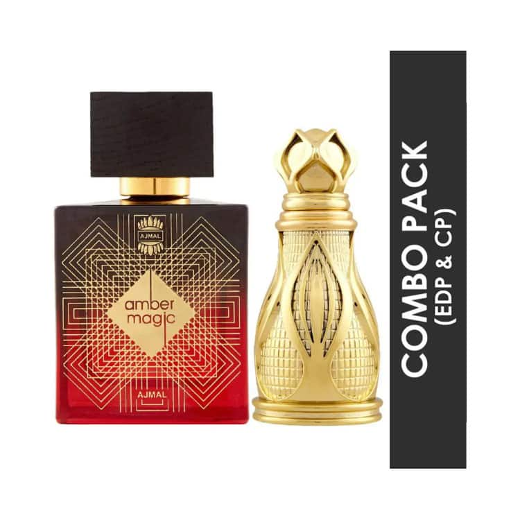 AJMAL Amber Magic Eau De Parfum And Khofooq Concentrated Perfume Oil (2Pc) - Ajmal