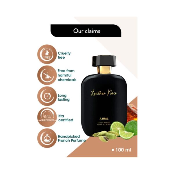 AJMAL ARTISAN - LEATHER NOIR Long Lasting Hand Picked Luxury Perfume For Men (100 ml) - Ajmal