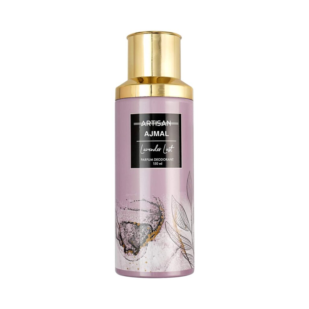 AJMAL Artisan Lust Deodorant Perfume Lavender Long Lasting Spray Gift for Women (150ml) - Ajmal
