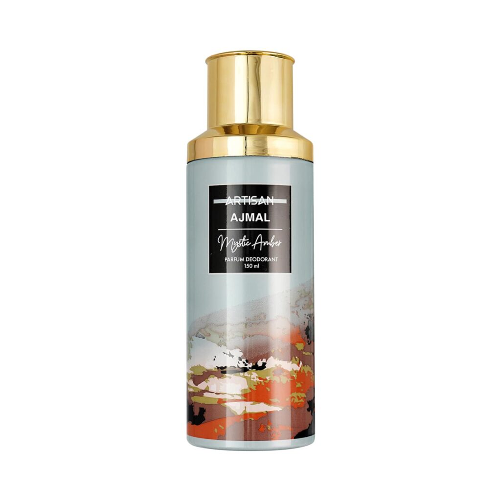 AJMAL Artisan Mystic Amber Deodorant Perfume Long Lasting Spray Gift for Unisex (150ml) - Ajmal