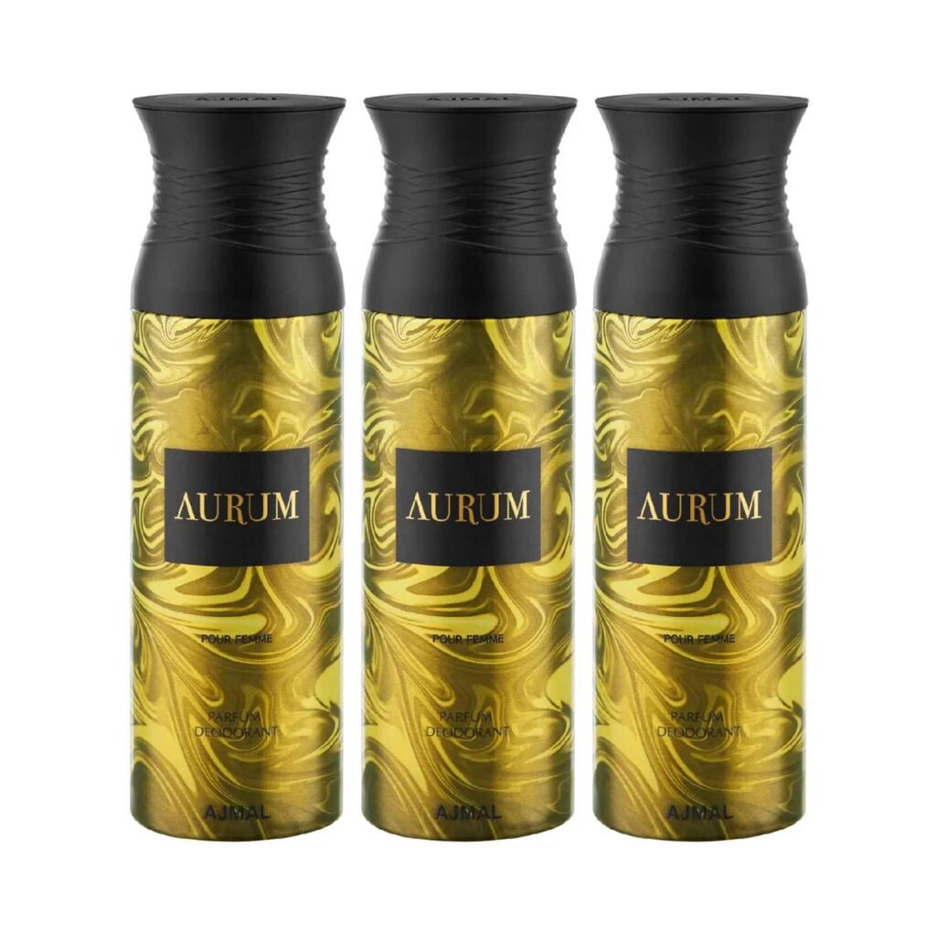 AJMAL Aurum Deodorant Body Spray - Pack of 3 (200ml Each) - Ajmal