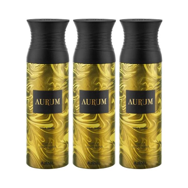 AJMAL Aurum Deodorant Body Spray - Pack of 3 (200ml Each) - Ajmal