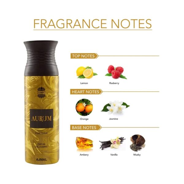 AJMAL Aurum Deodorant Spray - Pack of 2 (200ml Each) - Ajmal