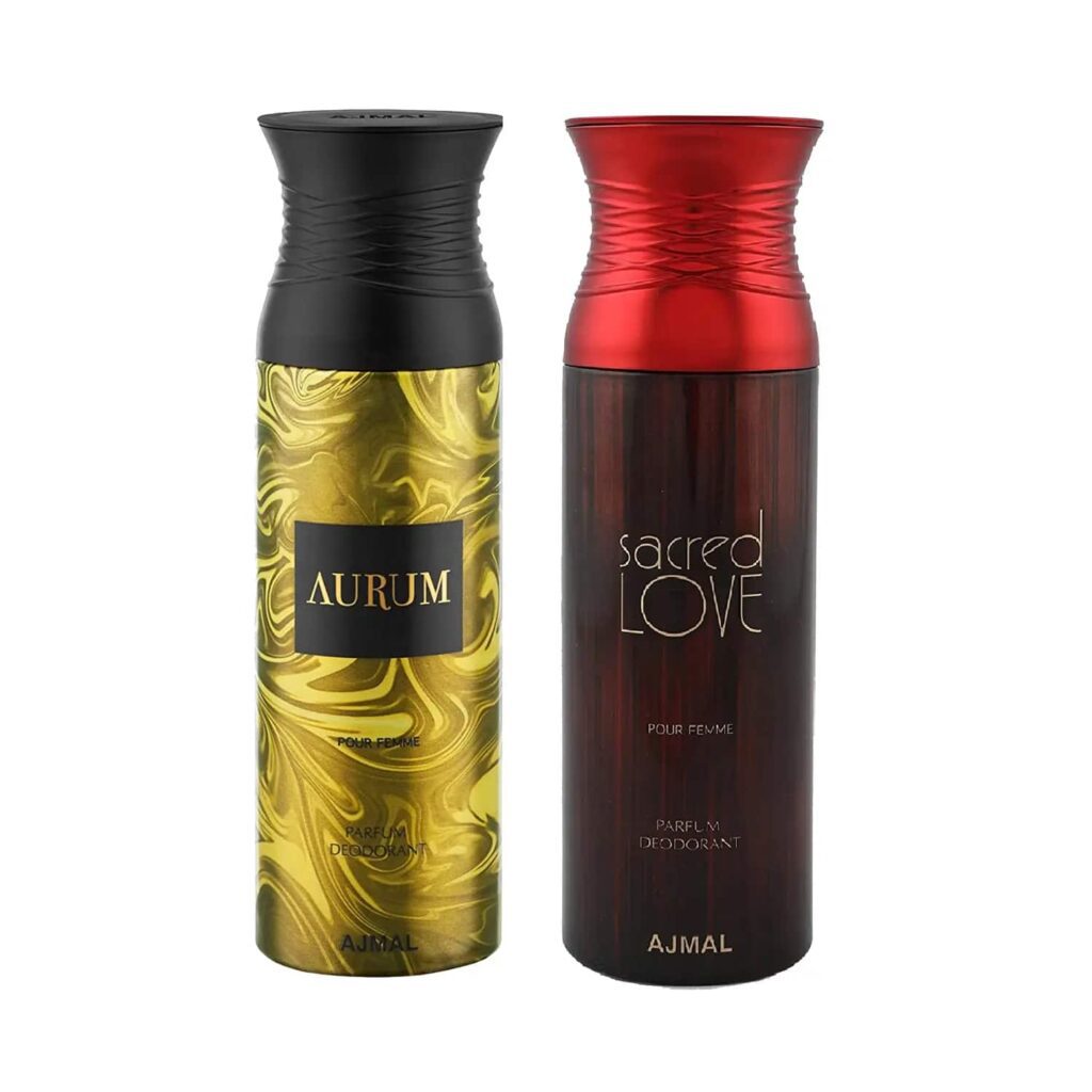AJMAL Aurum Femme & Sacred Love Deodorant Spray (2Pc) - Ajmal
