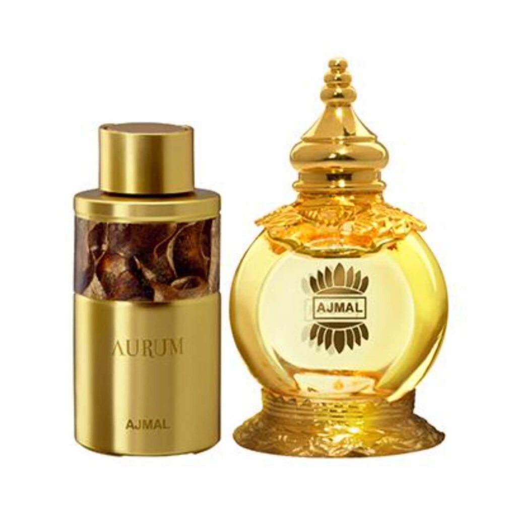 AJMAL Aurum Fruity Floral Attar And Mukhallat AL Wafa Oriental Musky Attar - (2Pcs) - Ajmal