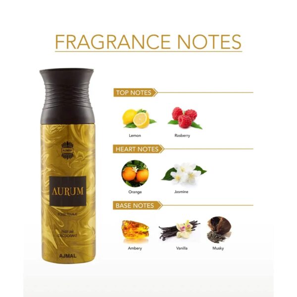 AJMAL Aurum & Raindrops & Wisal Dhahab Deodorant Spray for Men & Women - Pack of 3 (200ml Each) - Ajmal