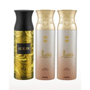 AJMAL Aurum & Wisal Deo & Wisal Deodorant Spray for Women - Pack of 3 (200ml Each) - Ajmal