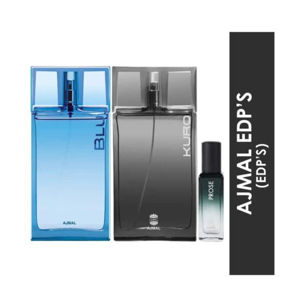 AJMAL Blu And Kuro Eau De Parfum & Prose Eau De Parfum (3Pc) - Ajmal