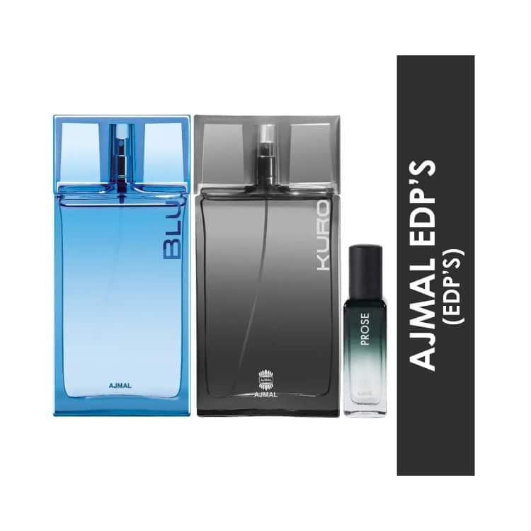 AJMAL Blu And Kuro Eau De Parfum & Prose Eau De Parfum (3Pc) - Ajmal