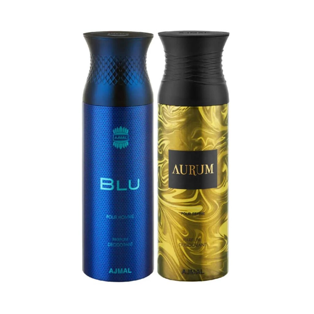 AJMAL Blu & Aurum Deodorant Body Spray - Pack of 2 (200ml Each) - Ajmal