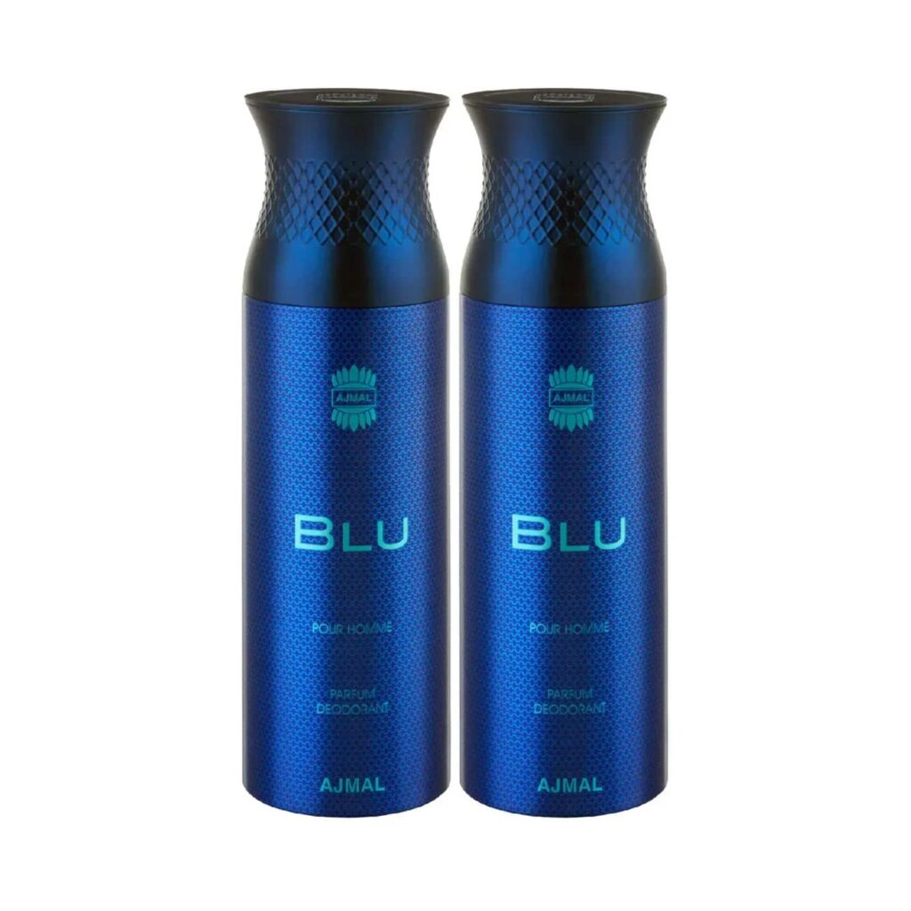 AJMAL Blu Deodorant Body Spray - Pack of 2 (200ml Each) - Ajmal