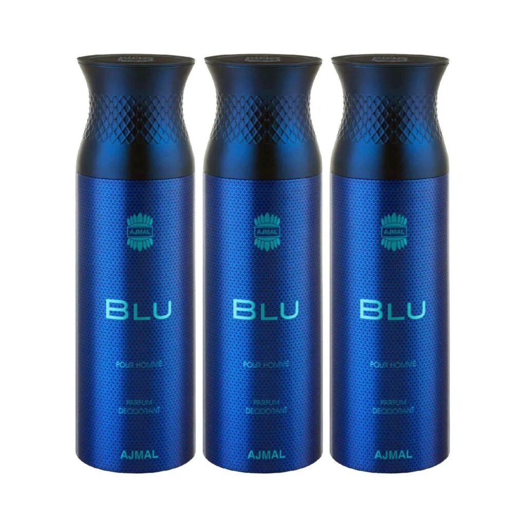 AJMAL Blu Deodorant Spray - Pack of 3 (200ml Each) - Ajmal