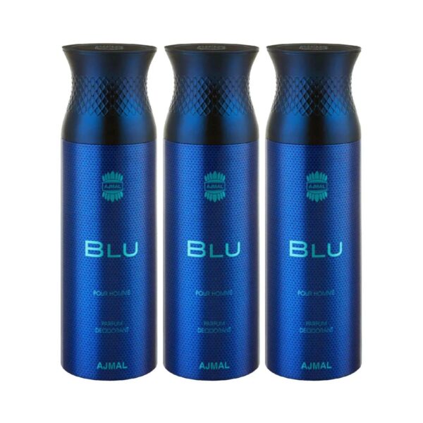 AJMAL Blu Deodorant Spray - Pack of 3 (200ml Each) - Ajmal