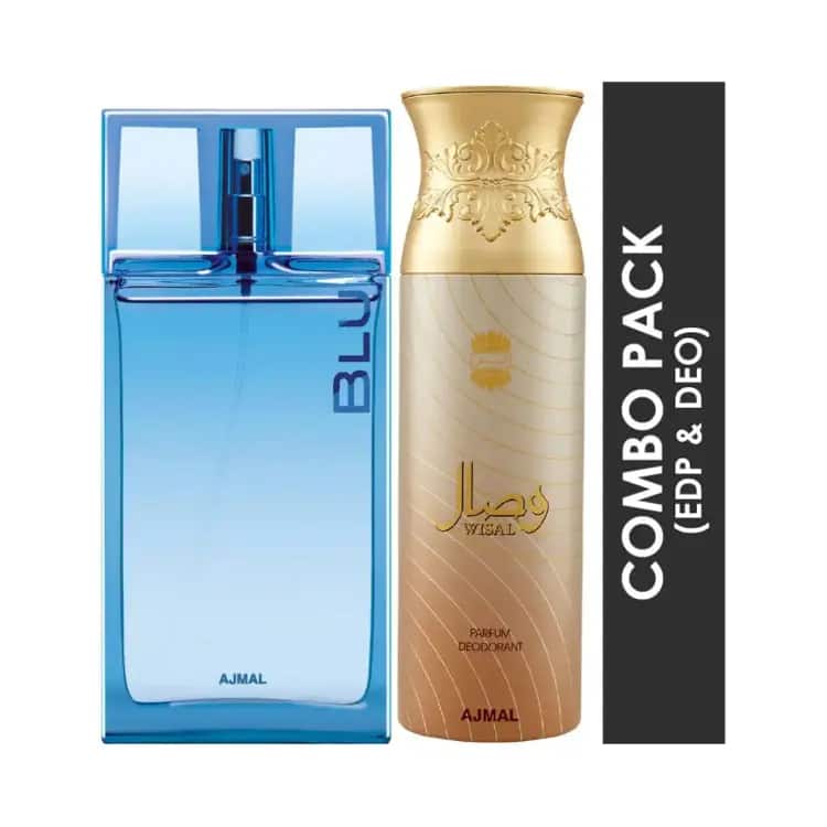 AJMAL Blu Eau De Parfum And Wisal Deodorant (2Pc) - Ajmal