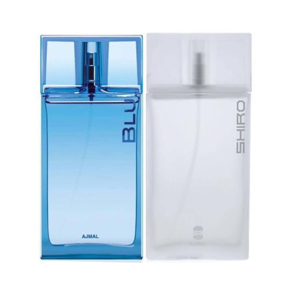 AJMAL Blu Eau De Parfum Aquatic Woody Perfume And Shiro Eau De Parfum Citrus Spicy Perfume - (2Pcs) - Ajmal