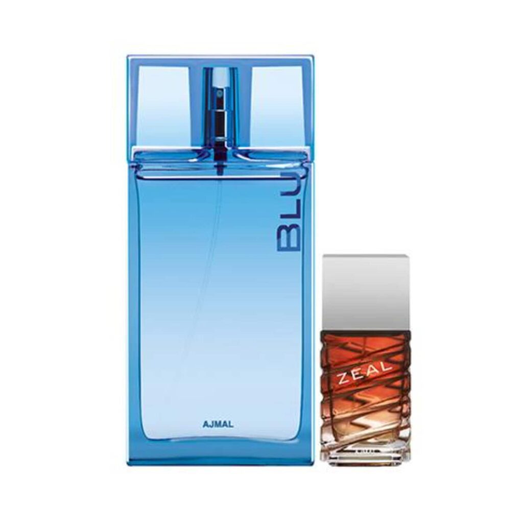 AJMAL Blu Eau De Parfum Aquatic Woody Perfume And Zeal Eau De Parfum Aquatic Woody Perfume - (2Pcs) - Ajmal