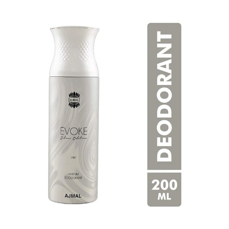 AJMAL Blu & Evoke Silver Edition Him Deodorant Body Spray - Pack of 2 (200ml Each) - Ajmal