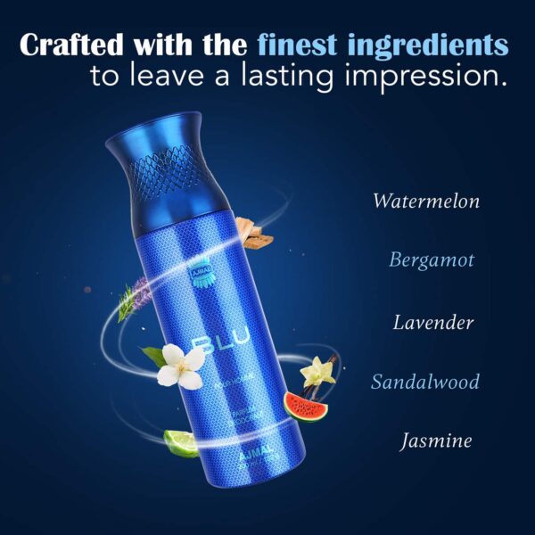 AJMAL Blu Pour Homme Parfum Deodorant (200ml) - Ajmal