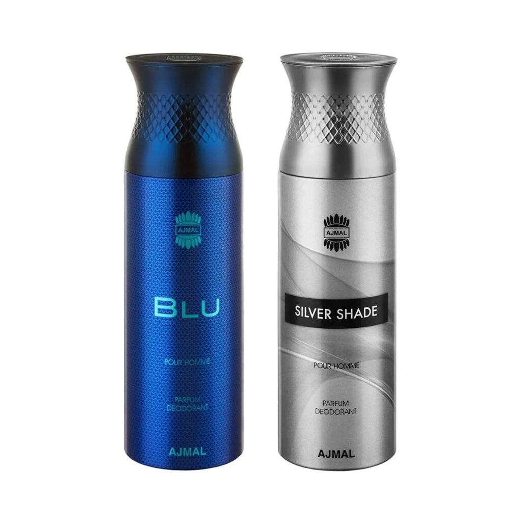 AJMAL Blu & Silver Shade Deodorant Body Spray (2 Pcs) - Ajmal