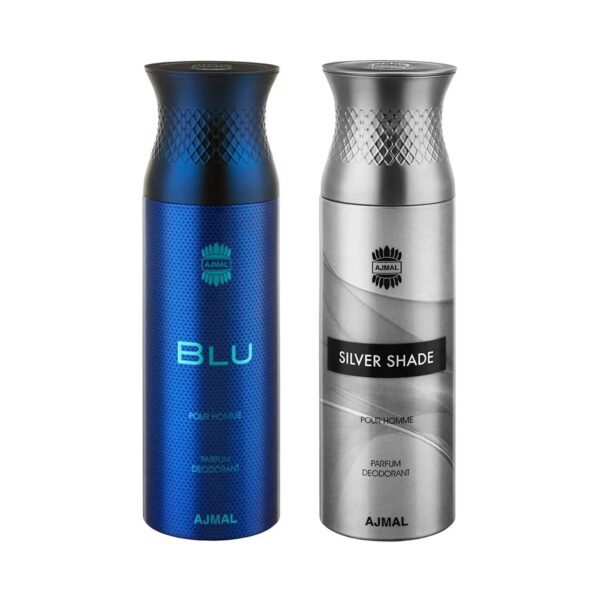 AJMAL Blu & Silver Shade Deodorant Body Spray (2 Pcs) - Ajmal