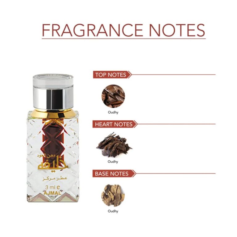 AJMAL Dahnul Oudh Khalifa Concentrated Perfume Free From Alcohol (3ml) - Ajmal