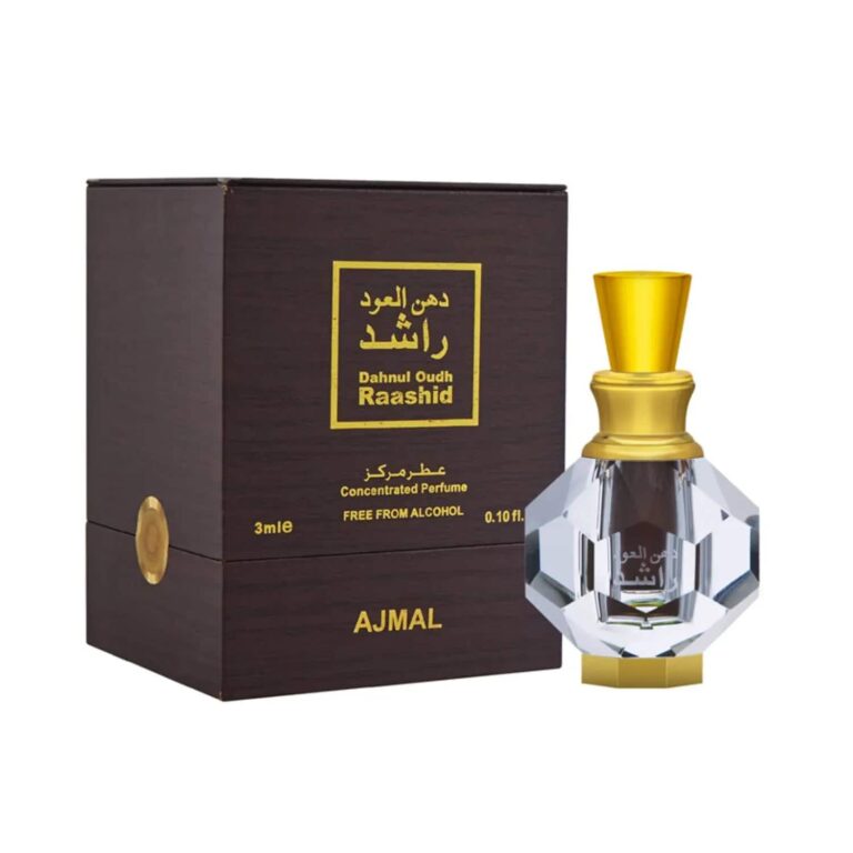 AJMAL Dahnul Oudh Raashid Concentrated Perfume Free From Alcohol (3ml) - Ajmal