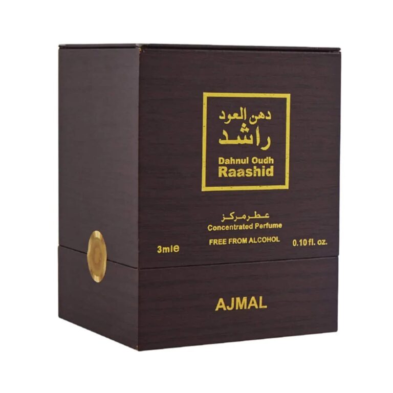 AJMAL Dahnul Oudh Raashid Concentrated Perfume Free From Alcohol (3ml) - Ajmal