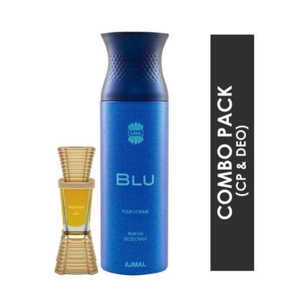 AJMAL Impress Concentrated Perfume Oil And Blu Homme Deodorant (2Pc) - Ajmal